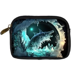 Sculpture Dinosaur Shark Frozen Winter Fantasy Digital Camera Leather Case by Ravend