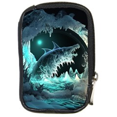 Sculpture Dinosaur Shark Frozen Winter Fantasy Compact Camera Leather Case by Ravend