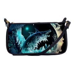 Sculpture Dinosaur Shark Frozen Winter Fantasy Shoulder Clutch Bag by Ravend