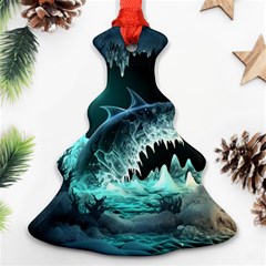 Sculpture Dinosaur Shark Frozen Winter Fantasy Ornament (christmas Tree)  by Ravend