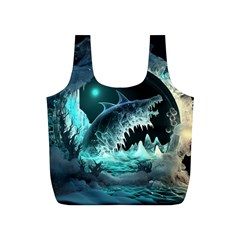 Sculpture Dinosaur Shark Frozen Winter Fantasy Full Print Recycle Bag (s) by Ravend