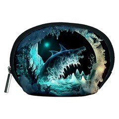 Sculpture Dinosaur Shark Frozen Winter Fantasy Accessory Pouch (medium) by Ravend