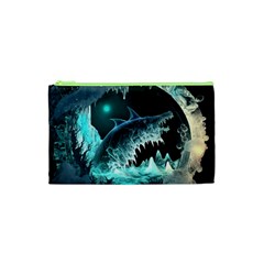 Sculpture Dinosaur Shark Frozen Winter Fantasy Cosmetic Bag (xs) by Ravend