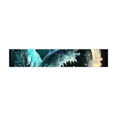 Sculpture Dinosaur Shark Frozen Winter Fantasy Premium Plush Fleece Scarf (mini) by Ravend