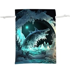 Sculpture Dinosaur Shark Frozen Winter Fantasy Lightweight Drawstring Pouch (xl) by Ravend