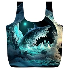 Sculpture Dinosaur Shark Frozen Winter Fantasy Full Print Recycle Bag (xxxl) by Ravend