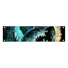 Sculpture Dinosaur Shark Frozen Winter Fantasy Banner And Sign 4  X 1  by Ravend