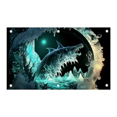 Sculpture Dinosaur Shark Frozen Winter Fantasy Banner And Sign 5  X 3 