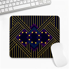 Line Square Pattern Violet Blue Yellow Design Large Mousepad by Ravend