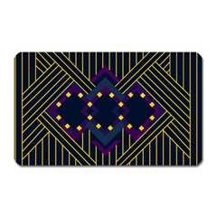 Line Square Pattern Violet Blue Yellow Design Magnet (rectangular) by Ravend