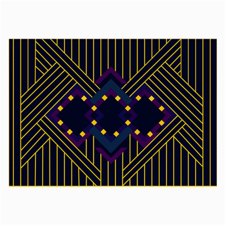 Line Square Pattern Violet Blue Yellow Design Large Glasses Cloth