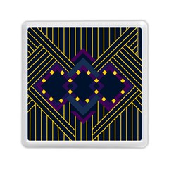 Line Square Pattern Violet Blue Yellow Design Memory Card Reader (square) by Ravend