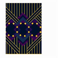 Line Square Pattern Violet Blue Yellow Design Large Garden Flag (two Sides)