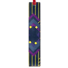 Line Square Pattern Violet Blue Yellow Design Large Book Marks by Ravend