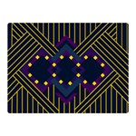 Line Square Pattern Violet Blue Yellow Design Premium Plush Fleece Blanket (Mini) 35 x27  Blanket Front