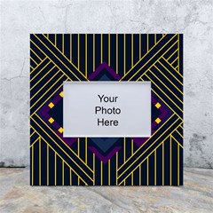 Line Square Pattern Violet Blue Yellow Design White Box Photo Frame 4  X 6  by Ravend