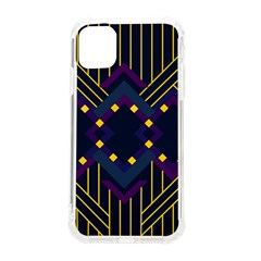 Line Square Pattern Violet Blue Yellow Design Iphone 11 Tpu Uv Print Case