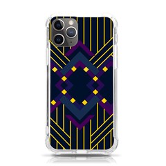 Line Square Pattern Violet Blue Yellow Design Iphone 11 Pro 5 8 Inch Tpu Uv Print Case by Ravend