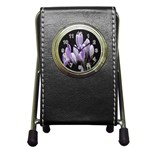 Crocus Flowers Purple Flowers Spring Nature Pen Holder Desk Clock Front