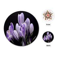 Crocus Flowers Purple Flowers Spring Nature Playing Cards Single Design (round) by Ravend