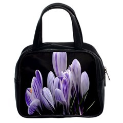 Crocus Flowers Purple Flowers Spring Nature Classic Handbag (two Sides) by Ravend