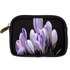 Crocus Flowers Purple Flowers Spring Nature Digital Camera Leather Case by Ravend