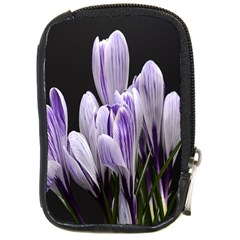 Crocus Flowers Purple Flowers Spring Nature Compact Camera Leather Case by Ravend