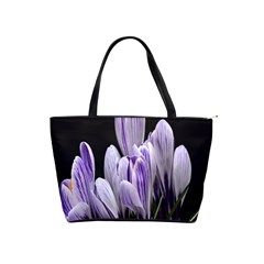 Crocus Flowers Purple Flowers Spring Nature Classic Shoulder Handbag by Ravend