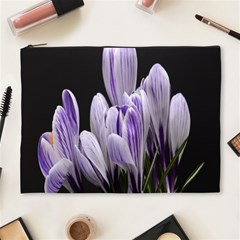 Crocus Flowers Purple Flowers Spring Nature Cosmetic Bag (xl) by Ravend