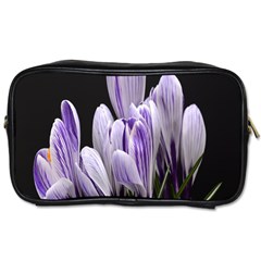 Crocus Flowers Purple Flowers Spring Nature Toiletries Bag (one Side) by Ravend