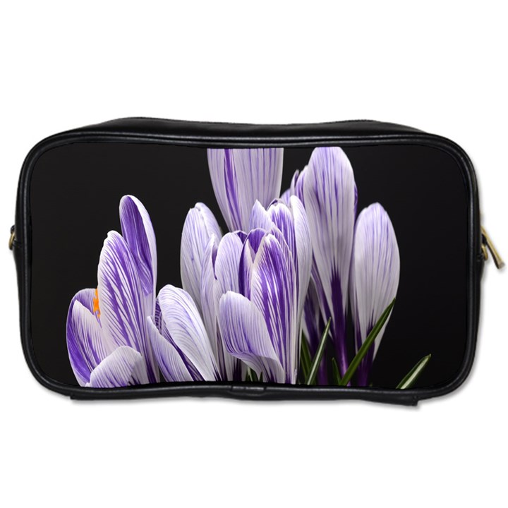 Crocus Flowers Purple Flowers Spring Nature Toiletries Bag (One Side)