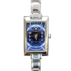 Ai Generated Digital Technology Computer Internet Rectangle Italian Charm Watch by Ravend