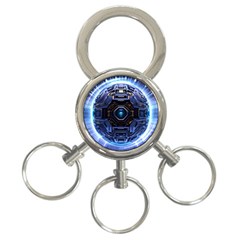 Ai Generated Digital Technology Computer Internet 3-ring Key Chain by Ravend