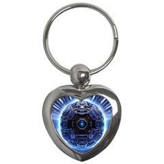 Ai Generated Digital Technology Computer Internet Key Chain (heart) by Ravend