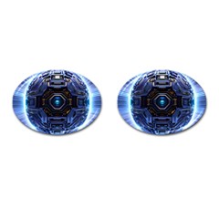 Ai Generated Digital Technology Computer Internet Cufflinks (oval) by Ravend