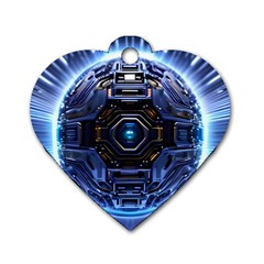 Ai Generated Digital Technology Computer Internet Dog Tag Heart (two Sides) by Ravend