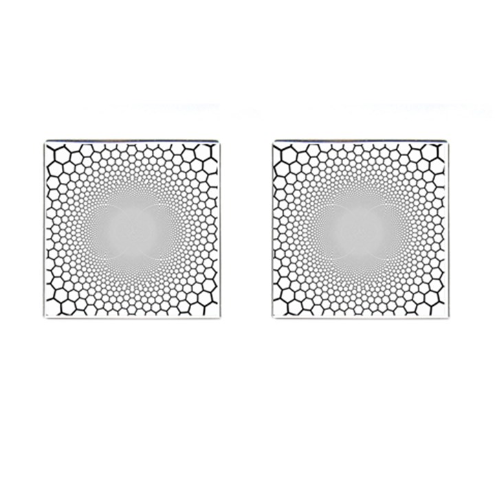 Hexagon Honeycombs Pattern Structure Abstract Cufflinks (Square)