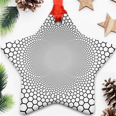 Hexagon Honeycombs Pattern Structure Abstract Star Ornament (two Sides) by Ravend