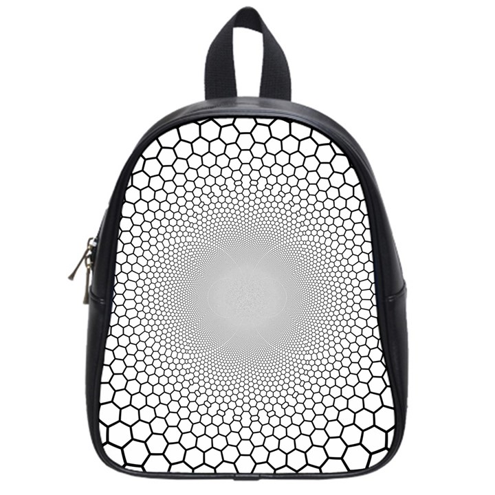 Hexagon Honeycombs Pattern Structure Abstract School Bag (Small)