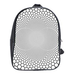 Hexagon Honeycombs Pattern Structure Abstract School Bag (xl) by Ravend