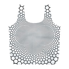 Hexagon Honeycombs Pattern Structure Abstract Full Print Recycle Bag (l)