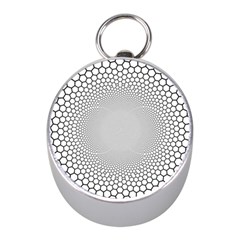 Hexagon Honeycombs Pattern Structure Abstract Mini Silver Compasses by Ravend