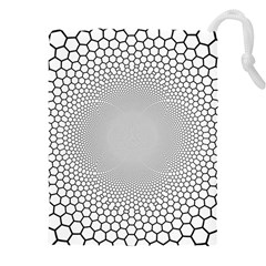 Hexagon Honeycombs Pattern Structure Abstract Drawstring Pouch (5xl) by Ravend