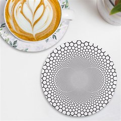 Hexagon Honeycombs Pattern Structure Abstract Uv Print Round Tile Coaster by Ravend