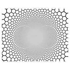 Hexagon Honeycombs Pattern Structure Abstract One Side Premium Plush Fleece Blanket (medium)