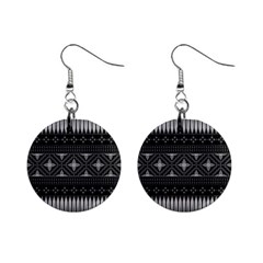 Abstract Art Artistic Backdrop Black Brush Card Mini Button Earrings by Ravend