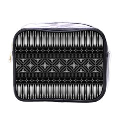 Abstract Art Artistic Backdrop Black Brush Card Mini Toiletries Bag (one Side) by Ravend