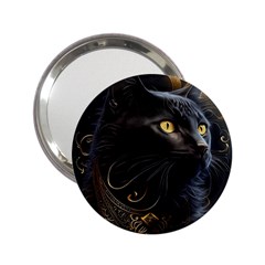 Ai Generated Cat Moon Feline Cute 2 25  Handbag Mirrors by Ravend