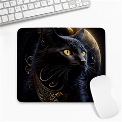 Ai Generated Cat Moon Feline Cute Large Mousepad by Ravend