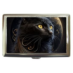 Ai Generated Cat Moon Feline Cute Cigarette Money Case by Ravend